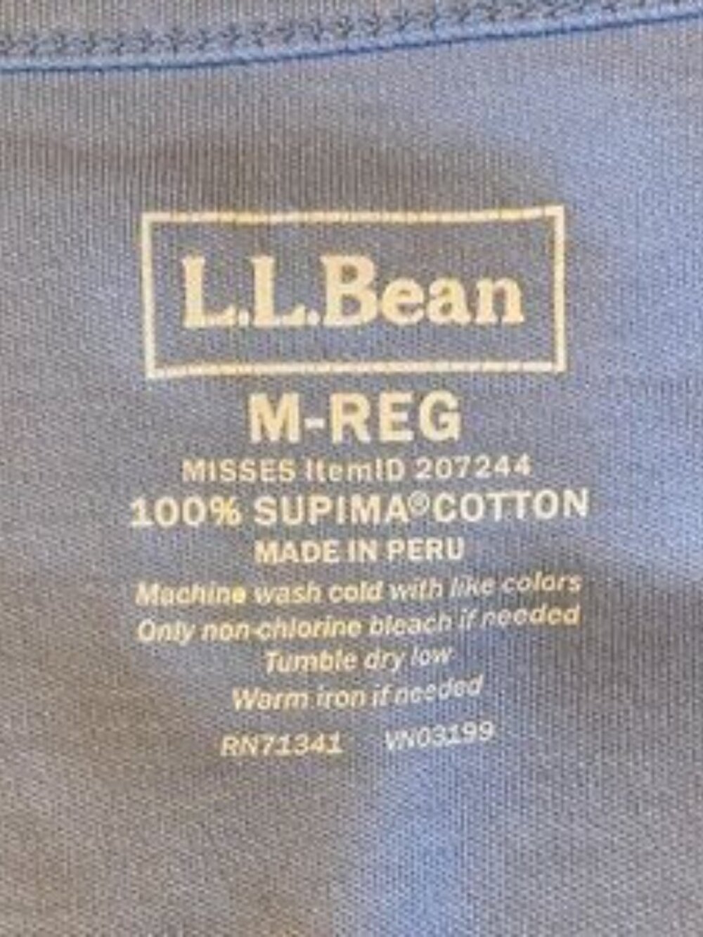LL Bean Women's Light Blue V-Neck Top/Tee - Picture 4 of 7